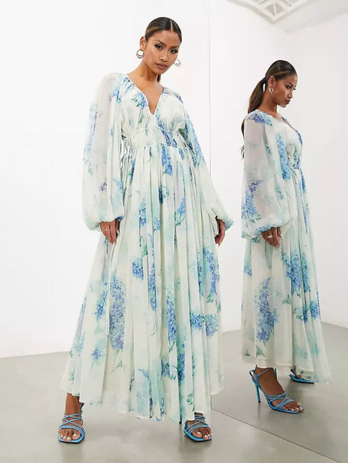 Blue Blossom Floral Dress